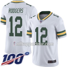 Maillot Homme Green Bay Packers Aaron Rodgers 12 Nike Blanc 100th